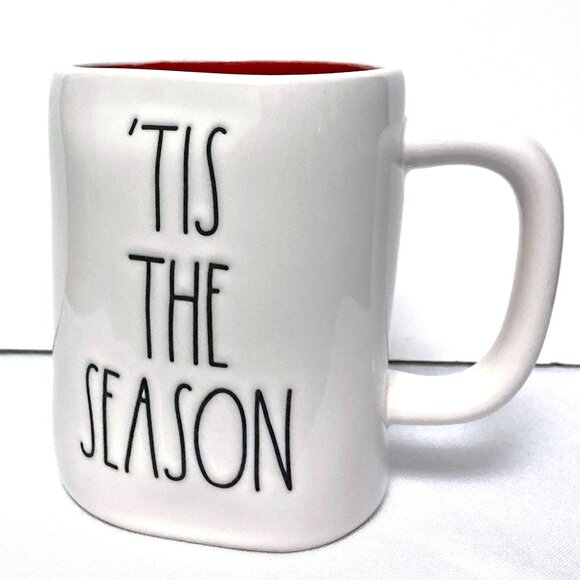 Rae Dunn TIS THE SEASON Artisan Collection Coffee Mug by Magenta White Red - Picture 4 of 8